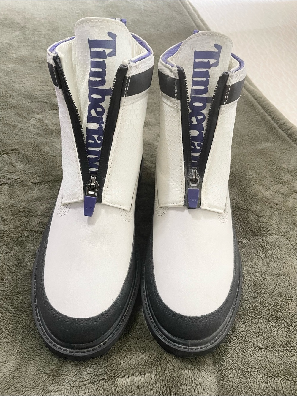 Timberland Kids White, Black & Purple Front-Zip Boots